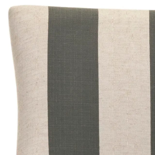 Brown 19''H Stripe Linen Dining Chair in Flat nailheads in Grey & Bone & Espresso For Sale - Image 8 of 10