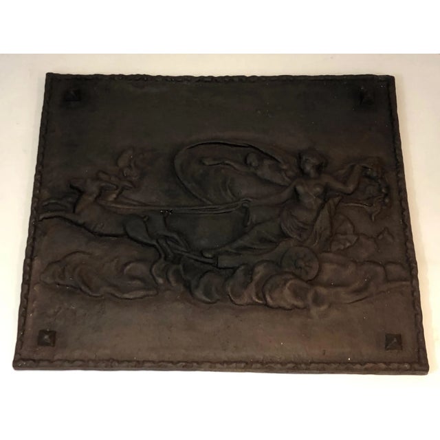 Metal Romantic Scene Cast Iron Fireback, French, circa 1950 For Sale - Image 7 of 9