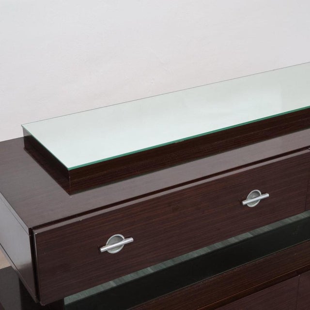 Modern Macassar Ebony Chest of Drawers and Cubic Mirror, 1980s For Sale - Image 18 of 18