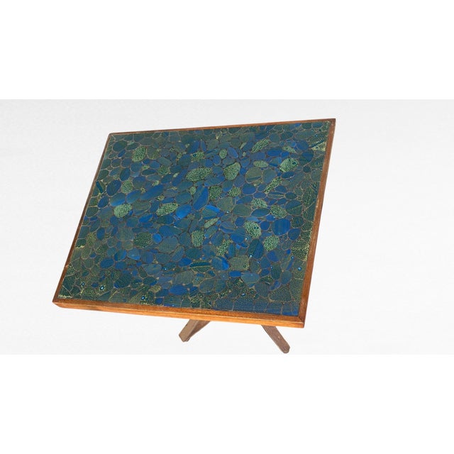 Mid-Century California Mosaic Tile Top Accent Table – Provenance: Eve Paige Spencer Collection For Sale In Phoenix - Image 6 of 15