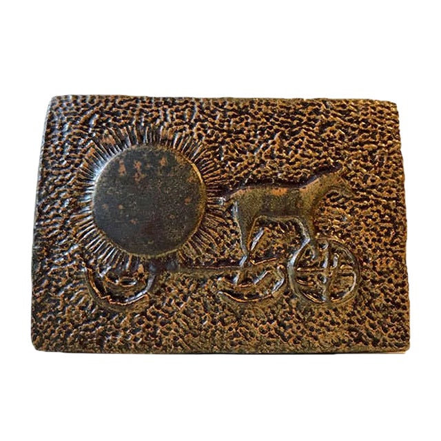 Ceramic Sun Chariot Wall Plaque by Ejvind Nielsen, 1970 For Sale