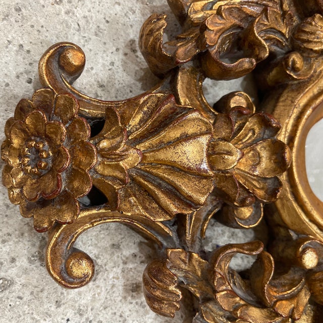 1940s Pair of French Carved Gilt Composite Mirrors French For Sale - Image 9 of 11