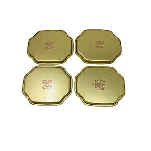 Vintage Enameled Chinoiserie Appetizer/Dessert Plates Made in England a Set of 4 For Sale - Image 11 of 12