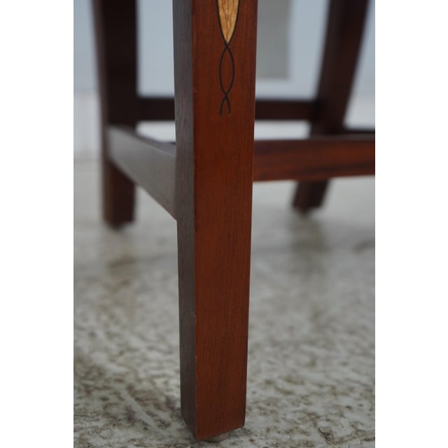 Set of 6 Baker Inlaid Mahogany Norfolk Hepplewhite Dining Room Chairs For Sale - Image 11 of 18