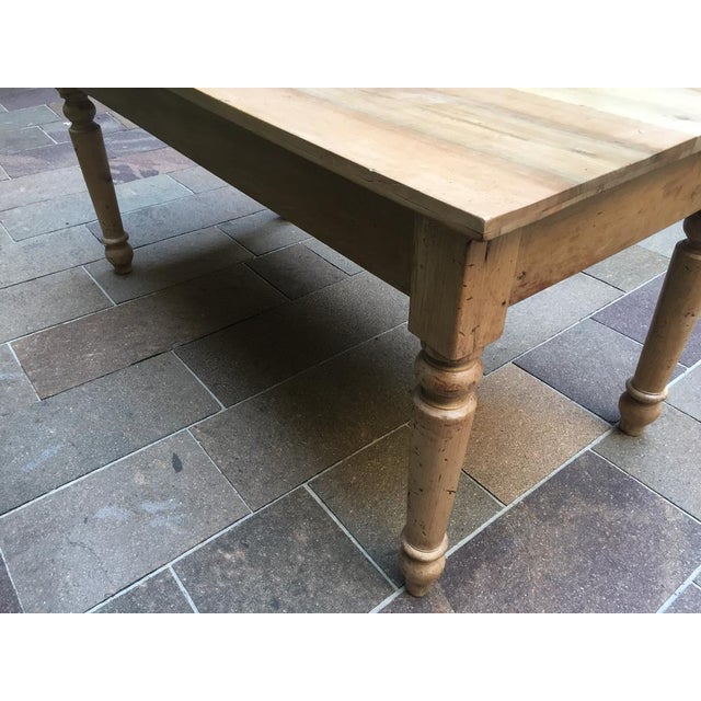 Natural Wooden Table Turned Legs and Drawers Chairish