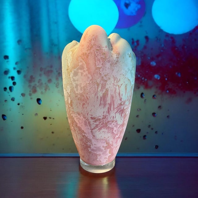 Tony Evans Vintage 1980s Modern Tony Evans Raku Art Pottery Sculptural Vase on Lucite Base For Sale - Image 4 of 9