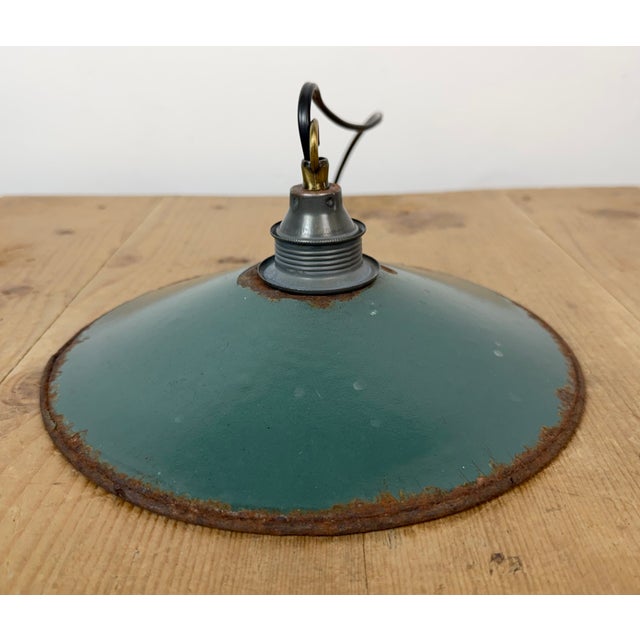 Industrial Green Enamel Light, 1950s For Sale - Image 12 of 17