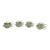 Vintage Italian Hand-Blown Green Art Glass Fish Sculptures - Set of 4 For Sale