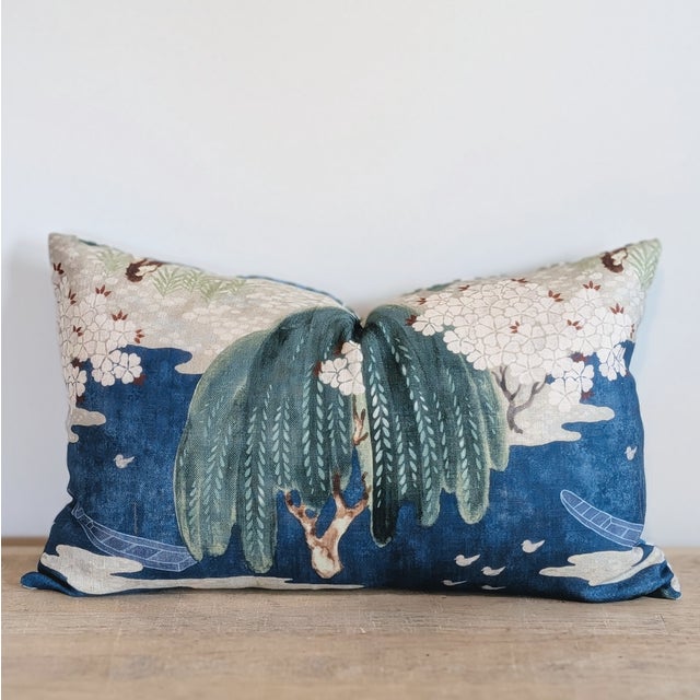 Not Yet Made - Made To Order Thibaut Anna French Willow Tree 16" x 25" Lumbar with Alan Campbell Country Check Back - Single For Sale - Image 5 of 6