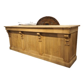 19th Century French Bleached Oak Mercerie Counter With Drawers For Sale