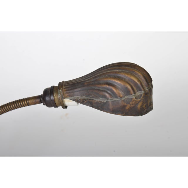 1920s Art Deco Articulated Brass Gooseneck Desk Lamp, 1920s For Sale - Image 5 of 7