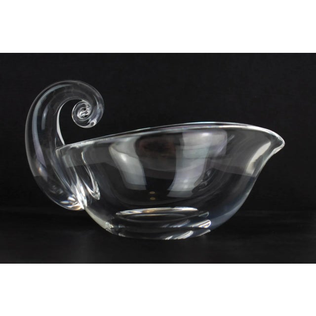 1940s 1940s Signed Steuben Crystal Glass Gravy Boat, Sauce Bowl For Sale - Image 5 of 13