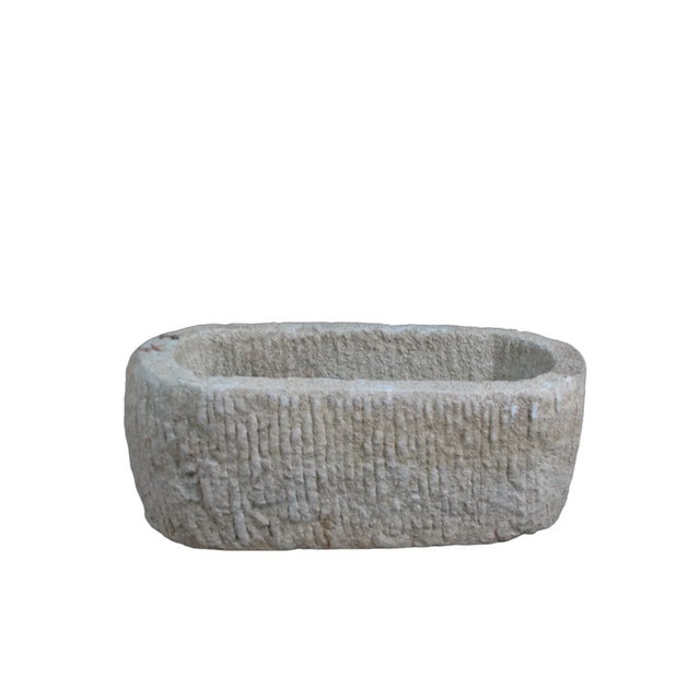22" Inch Long Hand Chiseled Stone Trough 20 For Sale In Greensboro - Image 6 of 6
