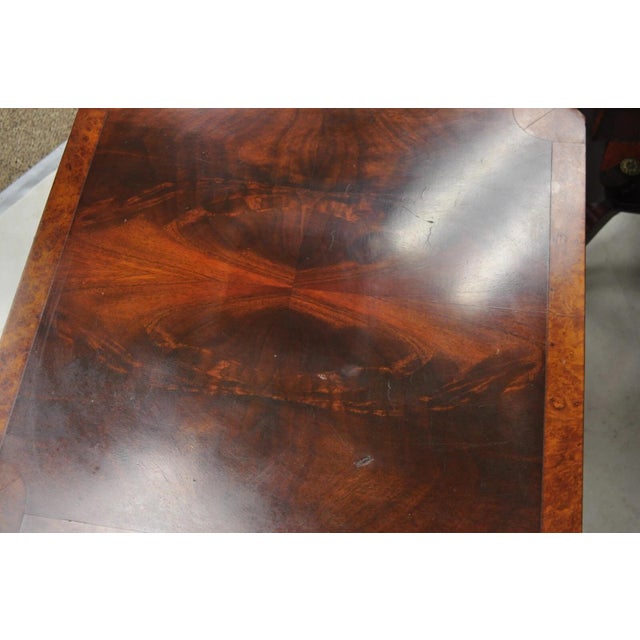 Brown Vintage Regency Style Flamed Mahogany 2 Tier Square End Tables - A Pair For Sale - Image 8 of 12