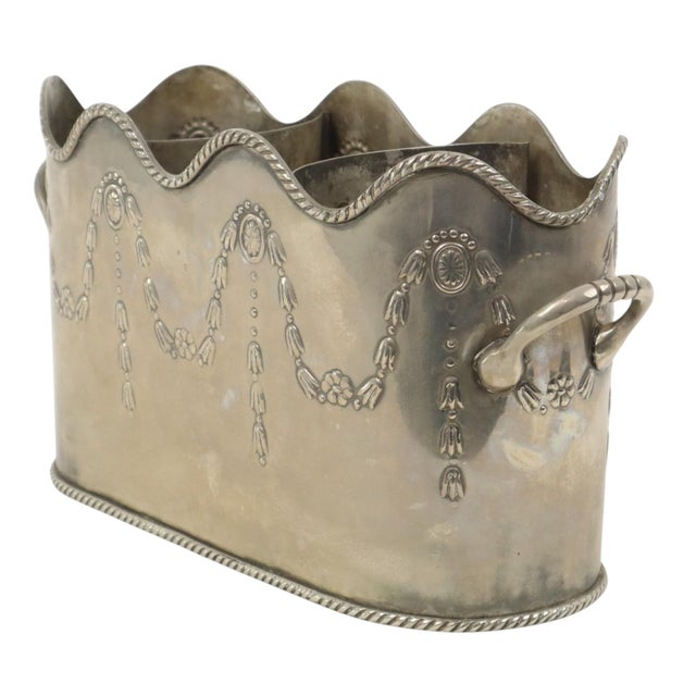 Antique French Champagne Bucket in Nickel Silver, 1890s For Sale - Image 12 of 17