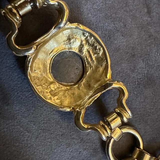 Bulgari 1990s Bulgari Inspired Neo Classical Brass Italian Coin Bracelet For Sale - Image 4 of 10