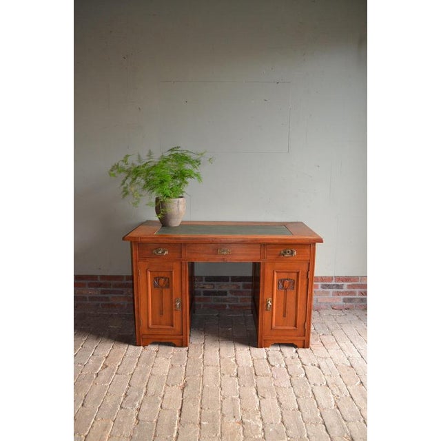 Antique Oak Art Deco Desk For Sale - Image 10 of 10