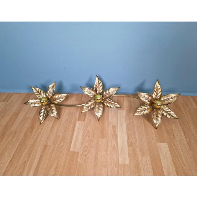 Large Floral Wall Light attributed to Willy Daro for Massive, Belgium, 1970s For Sale - Image 15 of 18