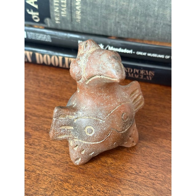 Tribal 20th Century Mesoamerican Pre-Columbian Style Clay Pottery Toucan Bird Sculpture For Sale - Image 3 of 10
