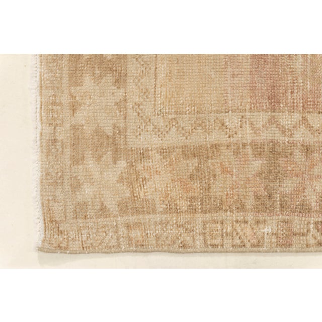 Vintage Circa 1940 Tan Turkish Oushak Hand Knotted Wool Runner 3ft 7in X 12ft 9in For Sale - Image 14 of 14
