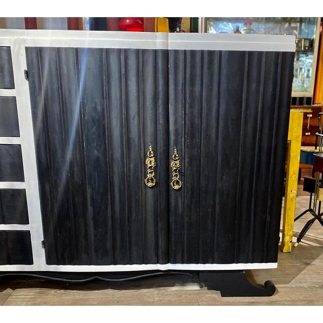 Black & White Painted Sideboard, 1940s For Sale - Image 6 of 18
