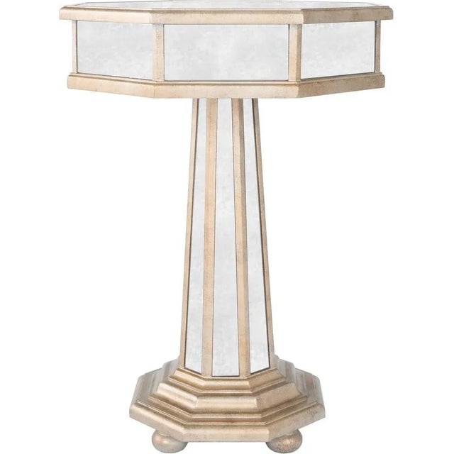 Transitional Accent Table with Pewter Details For Sale In Chicago - Image 6 of 6