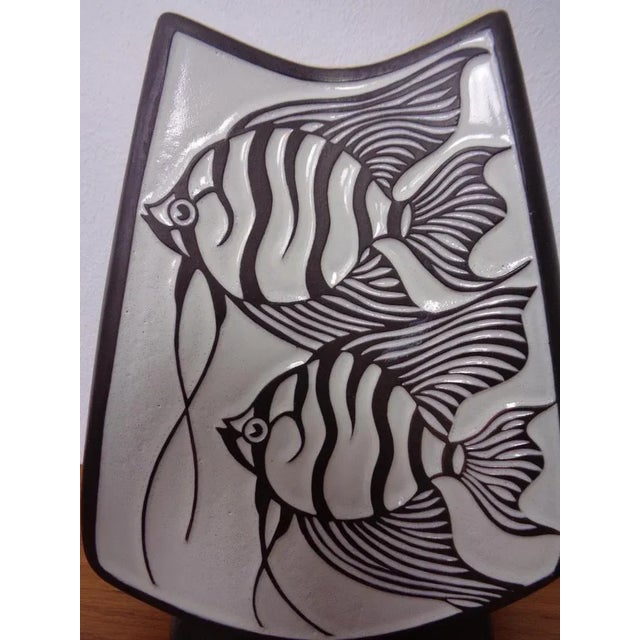 Studio Ceramic Vase with Fishes from Carstens / Goldscheider, 1950s For Sale - Image 6 of 7
