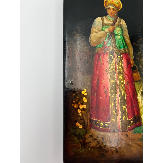 1990s Vintage Russian Lacquer Box For Sale - Image 5 of 7