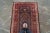 1890s Antique Wide Geometric Botanical Red & Navy Hand Knotted Wool Pile Runner Rug - 4’7” x 10’9” For Sale - Image 4 of 11