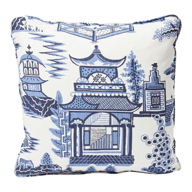 Textile Schumacher Double-Sided Pillow in Nanjing Print For Sale - Image 7 of 8
