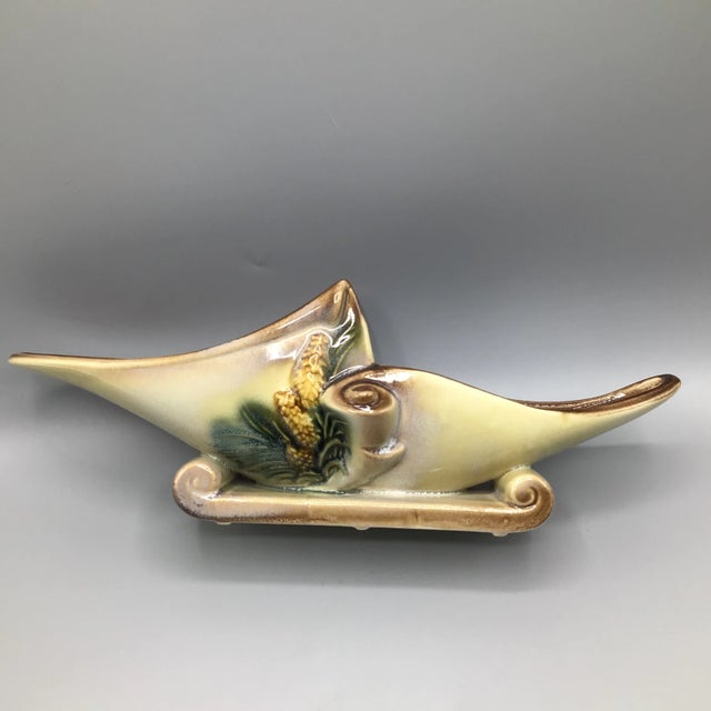 1950’s Hull Parchment and Pine Console Planter/Vase For Sale - Image 13 of 13