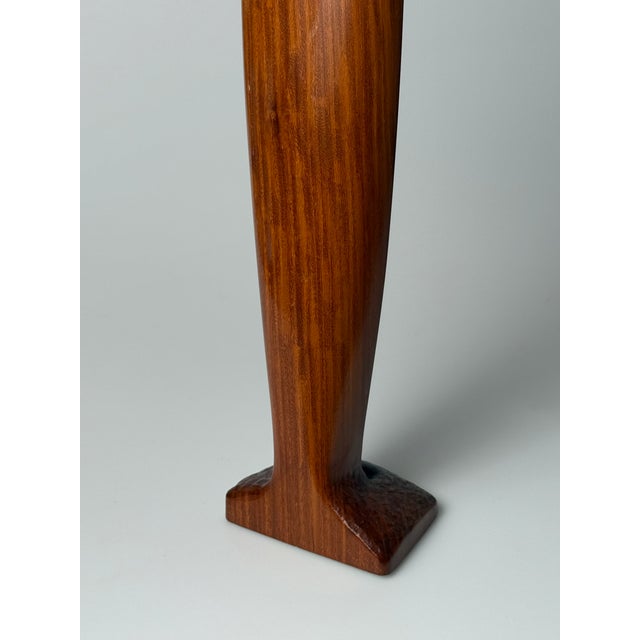 Large Mid-Century Hand-Carved Sculpture of a Woman with Boat and Paddle, 1960s, Teak For Sale - Image 9 of 18