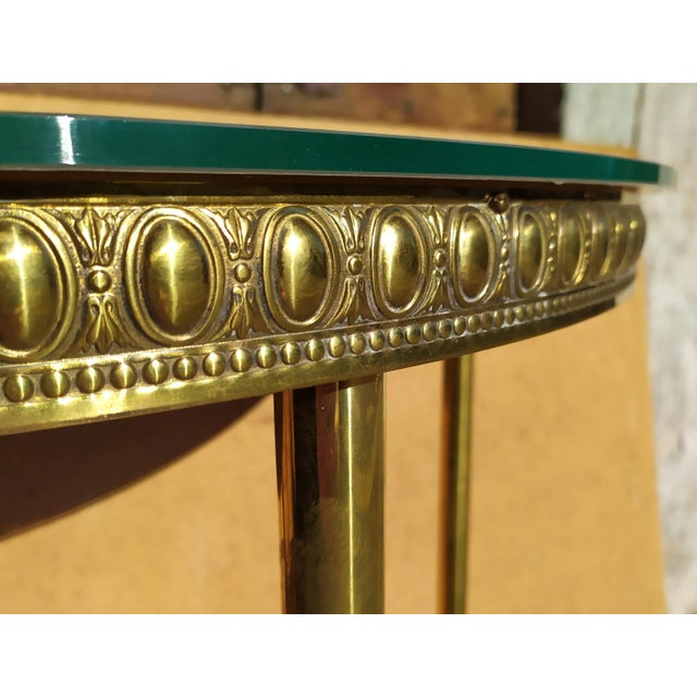 Italian Brass and Glass Console, 1940s For Sale - Image 6 of 9