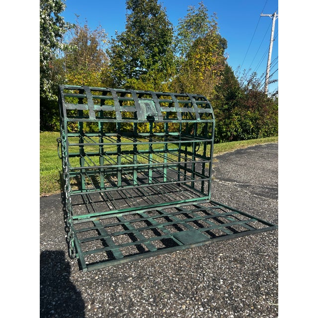 Unique Antique French 20th Century Wrought Iron Wine Chest With Lock For Sale - Image 4 of 8