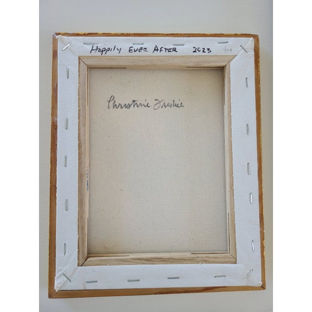 Contemporary 2023 "Happily Ever After" Christine Frisbee Small Abstract Expression Framed Painting For Sale - Image 3 of 7