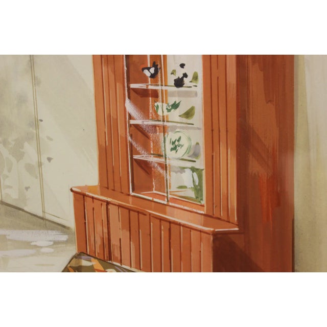 Mid-Century Modern Tropical-Inspired Retro Living Room Painting For Sale - Image 3 of 6