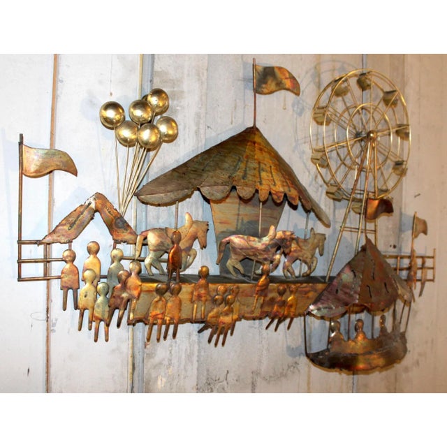 Copper Vintage Carnival Scene Copper Wall Art For Sale - Image 8 of 9