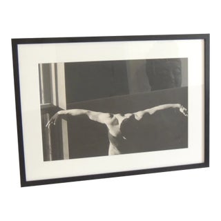 Framed Black & White Male Photograph "Open Arms" For Sale