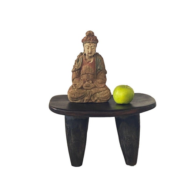 African African Senufo Wood Milk Stool I . Coast 14" W For Sale - Image 3 of 7