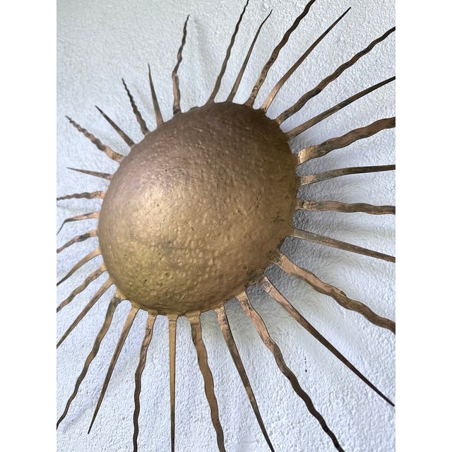 Gold Sun Wall Sconce, 1950s For Sale - Image 8 of 18