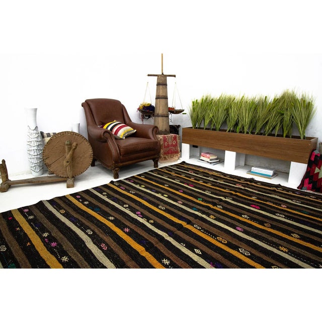 1960s Vintage Kilim Rug- 7′8″ × 8′6″ For Sale In Los Angeles - Image 6 of 7