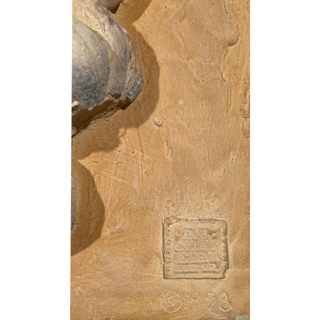 Transitional Anna Chandler 1998 Ceramic Garlic Plaque For Sale - Image 3 of 5