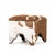 This is a stool featuring a sophisticated design with cowhide upholstery. The upholstery showcases a natural cowhide...