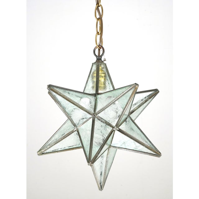 Metal Restored Vintage Moravian Star Pendant Light For Sale - Image 7 of 9