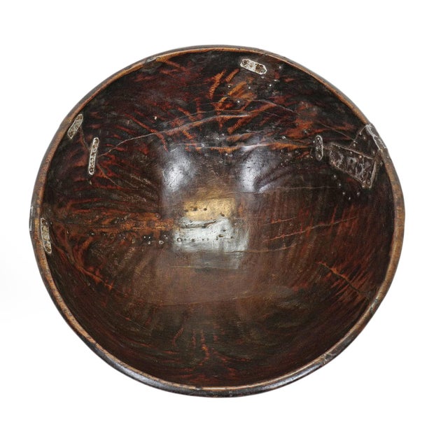 Large Fulani Vintage Wood Bowl For Sale - Image 4 of 6