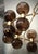Mid-Century Modern Art Deco Round Art Glass and Brass Chandelier, 2000 For Sale - Image 3 of 10