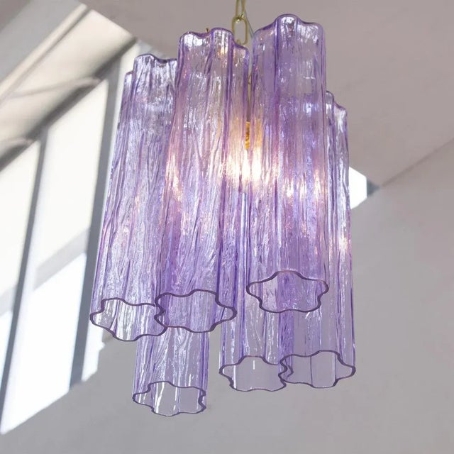 1990s Tronchi Chandelier in Purple Wisteria, Italy, 1990s For Sale - Image 5 of 11