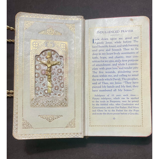 Vintage Mother of Pearl Catholic Prayer Book Made in Belgium Circa 1954 For Sale In Palm Springs - Image 6 of 16