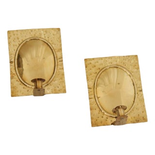 Vintage Swedish Brass Sconces, Set of 2 For Sale