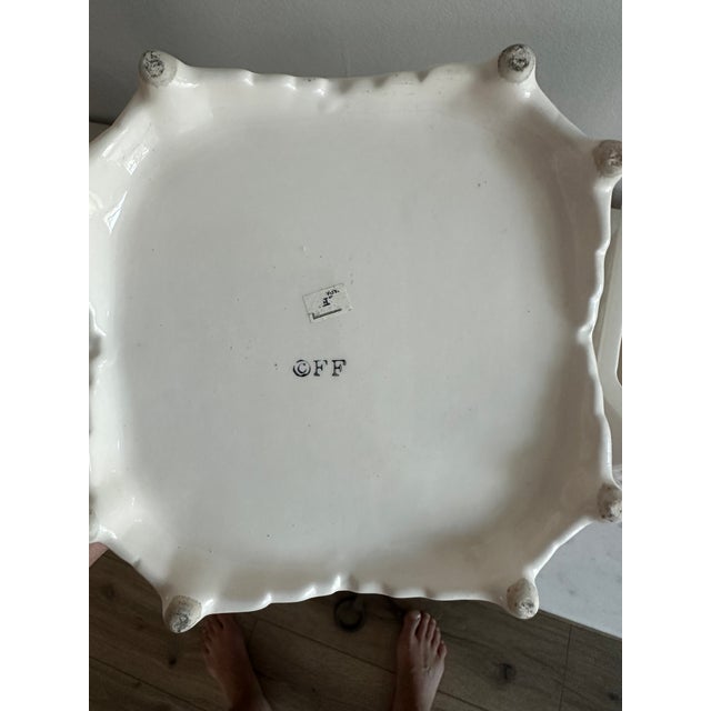 Ceramic Vintage Fitz and Floyd Fretwork Chinoiserie Cachepot Planters - Pair For Sale - Image 7 of 8